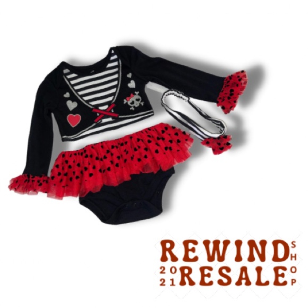 Wonder Nation Infant Girls Pirate Costume Sz 18 Months with Hairband
